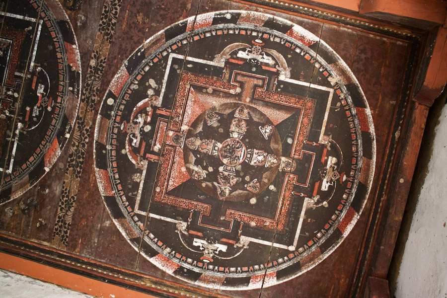 Painted ceiling at the entrance of the Dzong