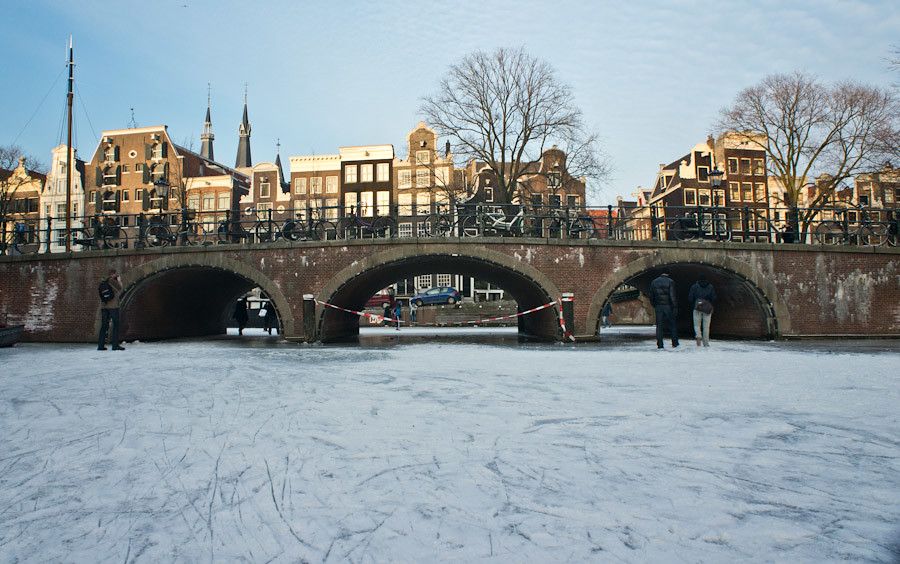 One of the bridges from a frozen canal