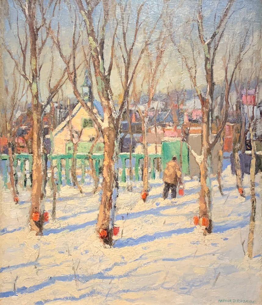 Arthur Dominique Rozaire: Winter, Sap Buckets, Quebec