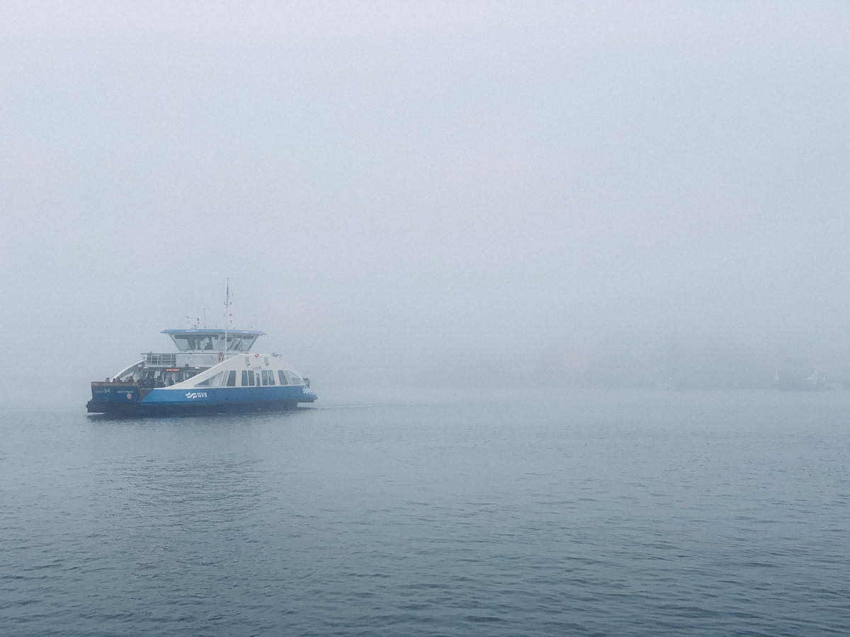 Ferries crossing the Ij