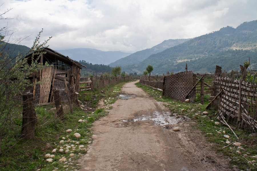 A dirt track in Bhumtang