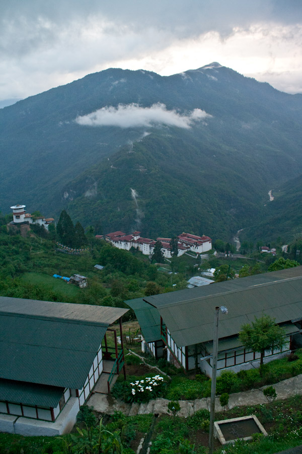 Trongsa Dzong from our room's balcony